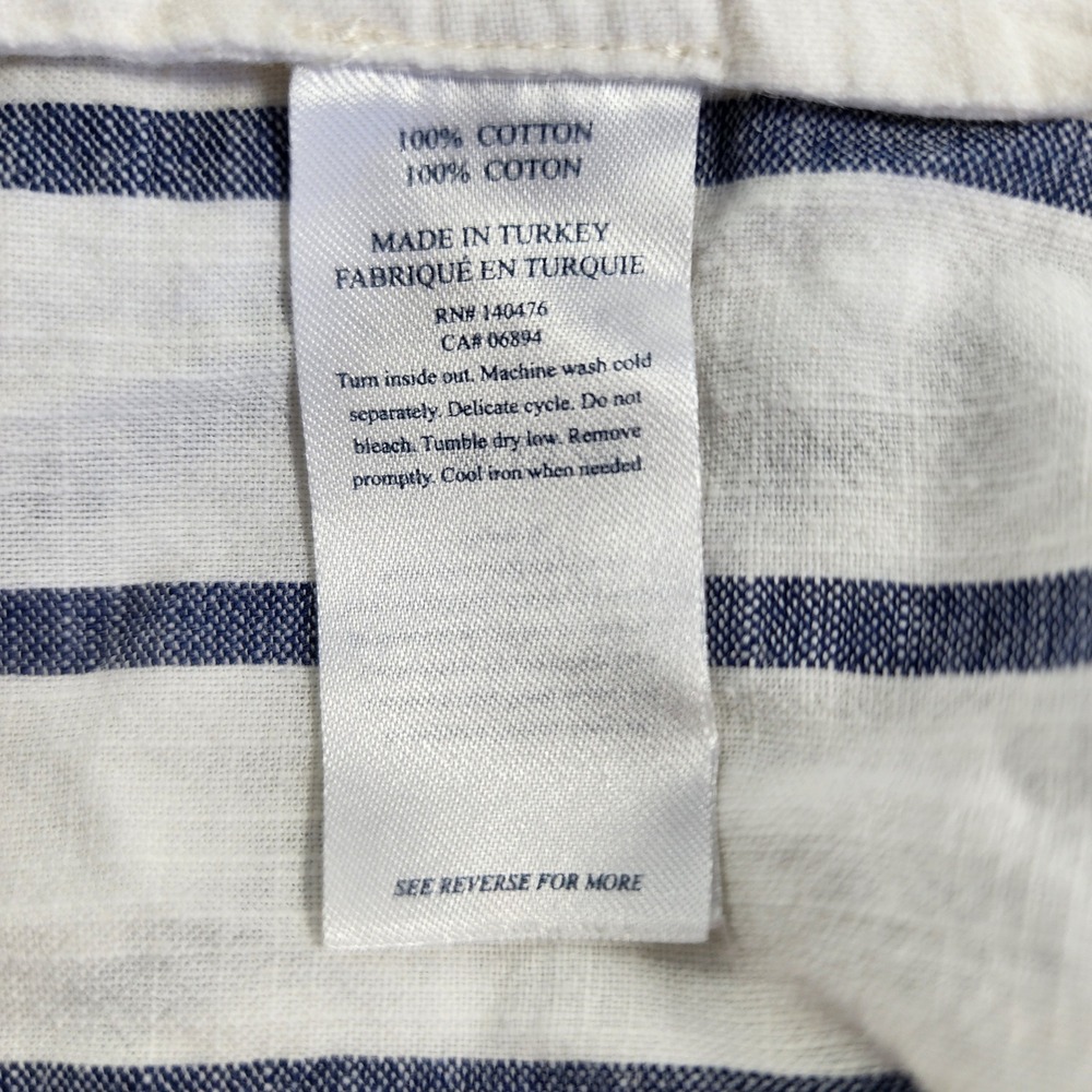 Faherty 100% Cotton Coastal Womens Dress Large Striped Beach Nautical Vacation - Picture 5 of 13